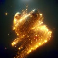 Frog with glowing particles. 3d rendering, 3d illustration. AI Generated