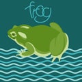Frog green vector illustration flat style profile
