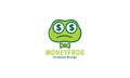 Frog head cartoon with money logo vector icon symbol graphic design illustration