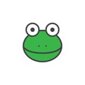 Frog head filled outline icon