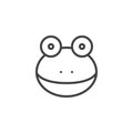 Frog head line icon