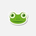 Frog head sticker icon isolated on gray background Royalty Free Stock Photo