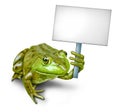 Frog Holding a Blank Sign