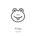 frog icon vector from animal collection. Thin line frog outline icon vector illustration. Outline, thin line frog icon for website