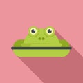 Frog inflatable ring icon, flat style Royalty Free Stock Photo