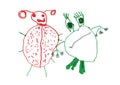 Frog & Ladybug/ Child Drawing