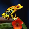 Frog on leaf. Close-up of an Australian green tree frog. Royalty Free Stock Photo