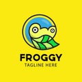 Frog and leaf mascot Logo design