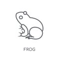 Frog linear icon. Modern outline Frog logo concept on white back