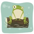 Frog on the log Royalty Free Stock Photo