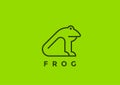 Frog Logo vector design geometric Linear. Line art