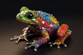 Frog made from metal and gemstones. Generative AI Royalty Free Stock Photo