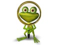 Frog with a magnifying glass Royalty Free Stock Photo