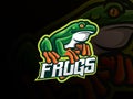 Frog mascot sport logo design