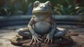 Frog meditation, chakras. Generative ai