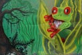 Frog mural at Burnside Bridge Skate Park in Portland, OR
