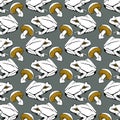 Frog and mushrum pattern Royalty Free Stock Photo