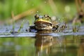 a frog with noticeable difficulty in catching prey