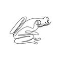 Frog one line art drawing vector illustration minimalist design Royalty Free Stock Photo
