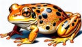 Frog orange color isolated background illustration