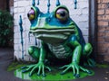 Frog in Paint. AI generated Royalty Free Stock Photo