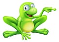 Frog pointing illustration Royalty Free Stock Photo