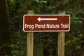 Frog Pond Nature Trail sign at Unicoi State Park Royalty Free Stock Photo