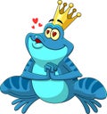 Frog Prince Cartoon Character In Love Sends Kisses Royalty Free Stock Photo