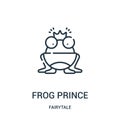 frog prince icon vector from fairytale collection. Thin line frog prince outline icon vector illustration Royalty Free Stock Photo