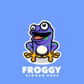 Frog purple mascot Royalty Free Stock Photo