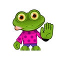Frog with Raised Hand Royalty Free Stock Photo