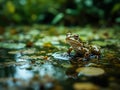 A Frog\'s Gentle Ribbit in a Calm Natural Royalty Free Stock Photo