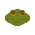 Frog sad emoji. toad Avatar sorrowful amphibious. Emotion Reptile Face