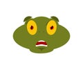 Frog scared OMG emotion. Toad Oh my God emoji. Frightened Anuran. Vector illustration Royalty Free Stock Photo