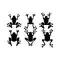 frog silhouette collection Royalty Free Stock Photo