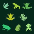 Frog Silhouette Set Royalty Free Stock Photo