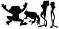 Frog Silhouette - Set Of Frog Silhouette Vector EPS 10 Royalty Free Stock Photo