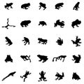 Frog silhouettes set