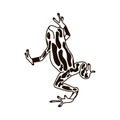 Frog silhouettes vector image black