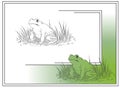 Frog sitting in grass. Vector. Stock illustration Royalty Free Stock Photo