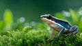 A frog is sitting on a green mossy ground Royalty Free Stock Photo