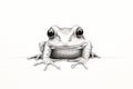 Frog is sitting on a white background Royalty Free Stock Photo
