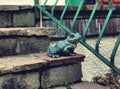 A frog on the stairs