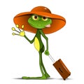 Frog with a suitcase Royalty Free Stock Photo