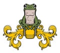 Frog tattoo in vintage baroque style