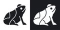 Frog thin line vector icon set Royalty Free Stock Photo
