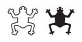 Frog thin line vector icon set Royalty Free Stock Photo