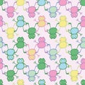 Frog Upside Down Topsy-turvy Seamless Pattern