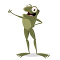 Funny vector illustration of a happy cartoon frog Royalty Free Stock Photo