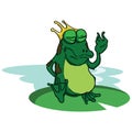 frog wearing crown. Vector illustration decorative background design Royalty Free Stock Photo